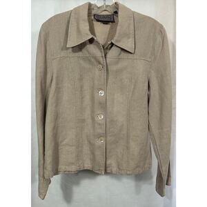 Of the Earth HempFashion 100% Hemp Button Front Jacket Women’s Size M Beige